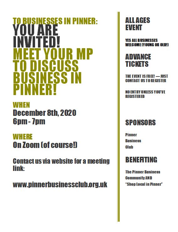 Businesses in Pinner Meet your MP. The Pinner Association